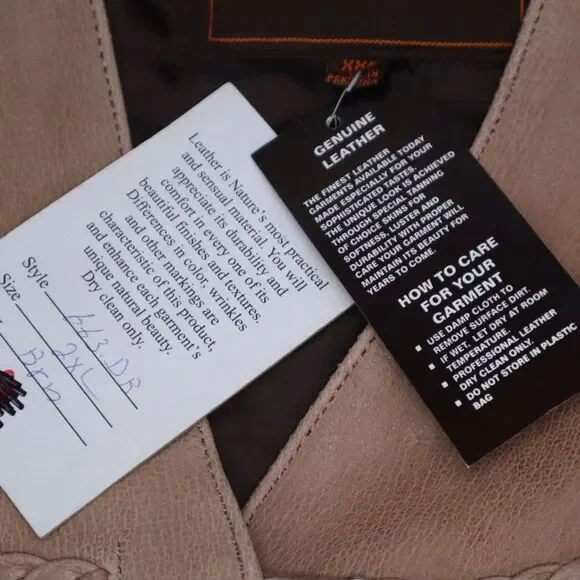 Unik Tan Leather Fringed Vest Size XXL Women's New Gauchos - Picture 6 of 16